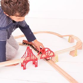 Bigjigs Rail replika mozdony Duchess of Hamilton + 3 sín