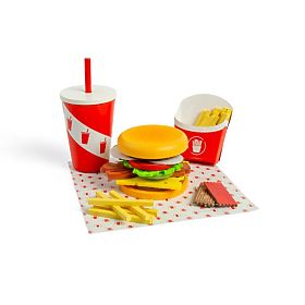 Bigjigs Toys Burger és sültkrumpli készlet, Bigjigs Toys