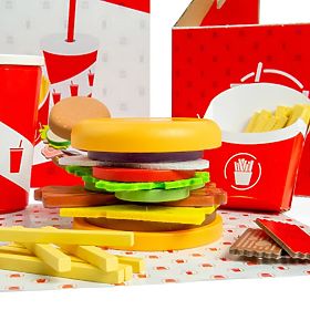 Bigjigs Toys Burger és sültkrumpli készlet