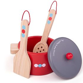 Bigjigs Toys Fa edénykészlet pöttyökkel