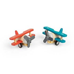 Bigjigs Toys Fa felhúzható repülőgép Kétfedelű 1 db, Bigjigs Toys