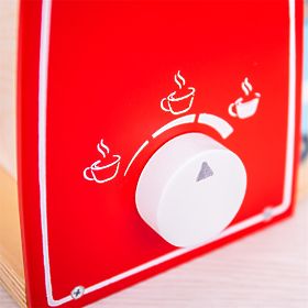Bigjigs Toys Fa kávéfőző piros
