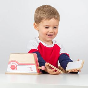 Bigjigs Toys Fa kenyérpirító rózsaszín, Bigjigs Toys