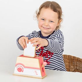 Bigjigs Toys Fa kenyérpirító rózsaszín - sérült csomagolás, Bigjigs Toys