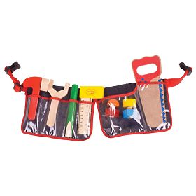 Bigjigs Toys Fa szerszámok piros övön