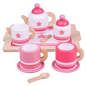 Bigjigs Toys Fa Teáskészlet rózsaszín, Bigjigs Toys