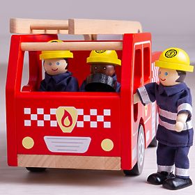 Bigjigs Toys Fa Tűzoltóautó