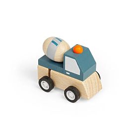 Bigjigs Toys Felhúzható Építő Játékautó Betonkeverő, Bigjigs Toys
