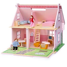 Bigjigs Toys Hordozható fa babaház, Bigjigs Toys