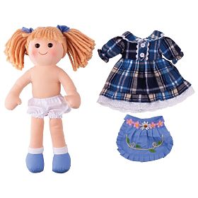 Bigjigs Toys Katie textil baba 34 cm, Bigjigs Toys