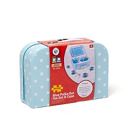 Bigjigs Toys Kék pöttyös teáskészlet