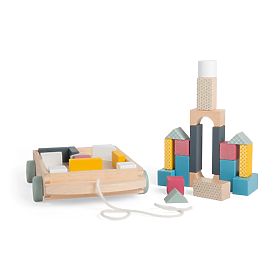 Bigjigs Toys Kocsi fa kockákkal