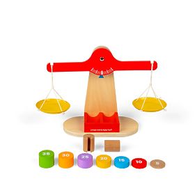 Bigjigs Toys Mérleg kiegyensúlyozó súlyokkal, Bigjigs Toys