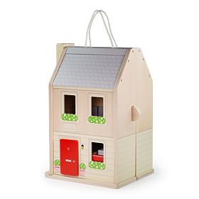 Bigjigs Toys Összecsukható babaház kiegészítőkkel, Bigjigs Toys