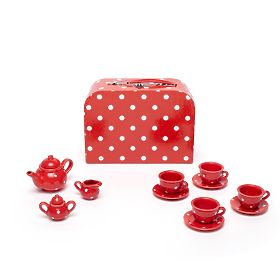 Bigjigs Toys Piros pöttyös teáskészlet, Bigjigs Toys