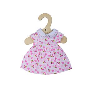 Bigjigs Toys Rózsaszín szív mintás ruha 28 cm-es babához