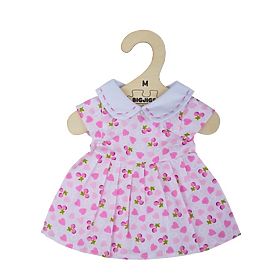 Bigjigs Toys Rózsaszín szív mintás ruha 34 cm-es babához