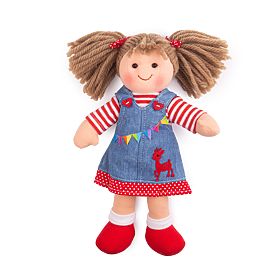 Bigjigs Toys Szövet baba Hattie 28 cm, Bigjigs Toys