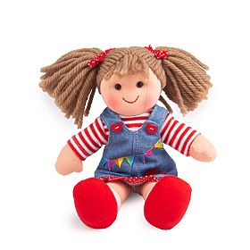 Bigjigs Toys Szövet baba Hattie 28 cm, Bigjigs Toys