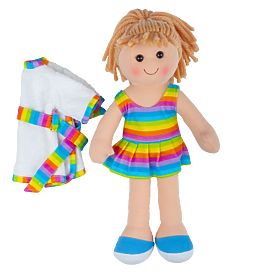 Bigjigs Toys Szövet baba Michelle 34 cm, Bigjigs Toys
