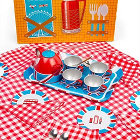 Bigjigs Toys Teáskészlet bőröndben London