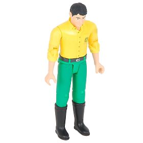 Bruder BWORLD Figura John Deere sárga pólóban, zöld nadrágban, Bruder