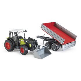 Bruder CLAAS Nectis 267F traktor rakodóval és pótkocsival, Bruder
