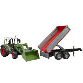 Bruder Fendt Vario 211 traktor homlokrakodóval és billenő pótkocsival