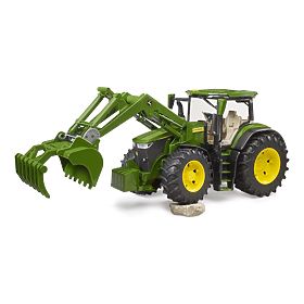 Bruder John Deere 7R 350 traktor homlokrakodóval