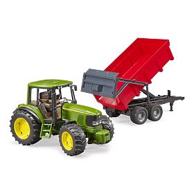 Bruder John Deere traktor és billenős pótkocsi, Bruder