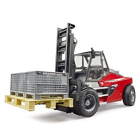 Bruder Linde HT160D targonca raklappal és 3 dobozzal
