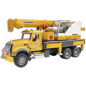 Bruder MACK Granite teherautó LIEBHERR daruval, Bruder