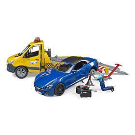 Bruder MB Sprinter vontatóautó sportautóval