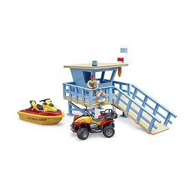 Bruder Partiőrtorony quad, jetski és életmentővel, Bruder