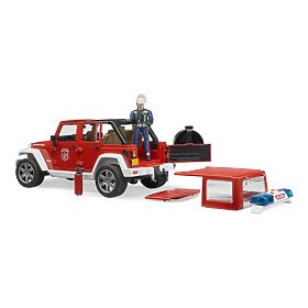 Bruder Piros Tűzoltó JEEP WRANGLER figurával és kiegészítőkkel