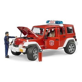 Bruder Piros Tűzoltó JEEP WRANGLER figurával és kiegészítőkkel, Bruder