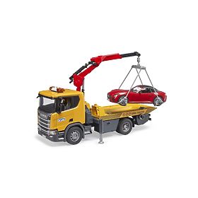 Bruder Scania Super 560R vontató jármű autóval, Bruder