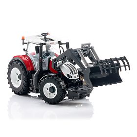 Bruder Steyr 6300 Terrus CVT traktor homlokrakodóval