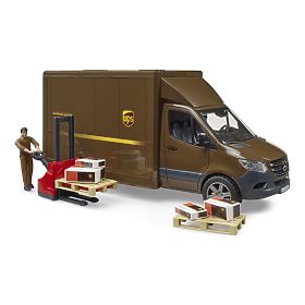 Bruder UPS MB Sprinter kiszállító autó figurával és kiegészítőkkel, Bruder