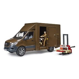 Bruder UPS MB Sprinter kiszállító autó figurával és kiegészítőkkel, Bruder