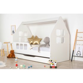 Házi ágy Woody 160 x 80 cm - fehér, Wooden Toys