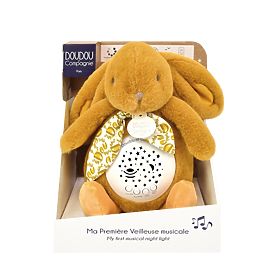 Doudou Zenélő doboz vetítéssel Barna nyuszi