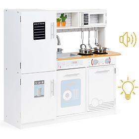 Fa konyha gyerekeknek LED világítással + edények ECOTOYS, EcoToys