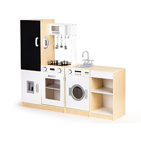 Fa gyerekkonyha önálló szegmensekkel XXL tábla + LED ECOTOYS, EcoToys