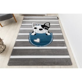 Gyermek szőnyeg PETIT - Bulldog - szürke-fehér