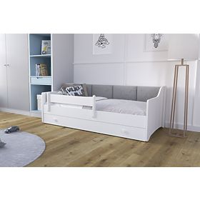ERYK gyerekágy fiókkal és korláttal 160x80 szürke panel