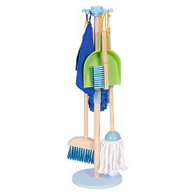 Fa gyermek takarítókészlet mop seprűvel és lapáttal, 7 elemes ECOTOYS