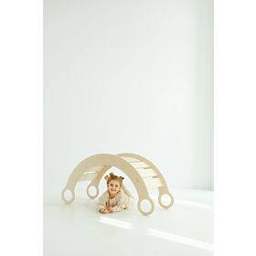 Fa Montessori fa hinta csúszdával/létrával L - természetes