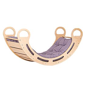 Fa Montessori fa hinta szürke párnával - 100 cm