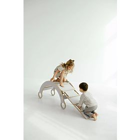 Fa Montessori fa hintaszék csúszdával/létrával M - fehér